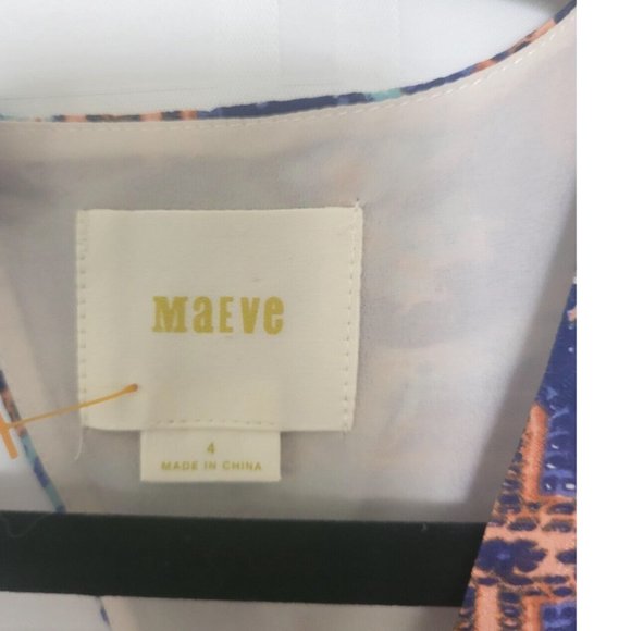 Anthropologie Maeve Medallion Maxi Dress Sz 4 Damask Silk Sleeveless Multi Blue - Picture 7 of 16